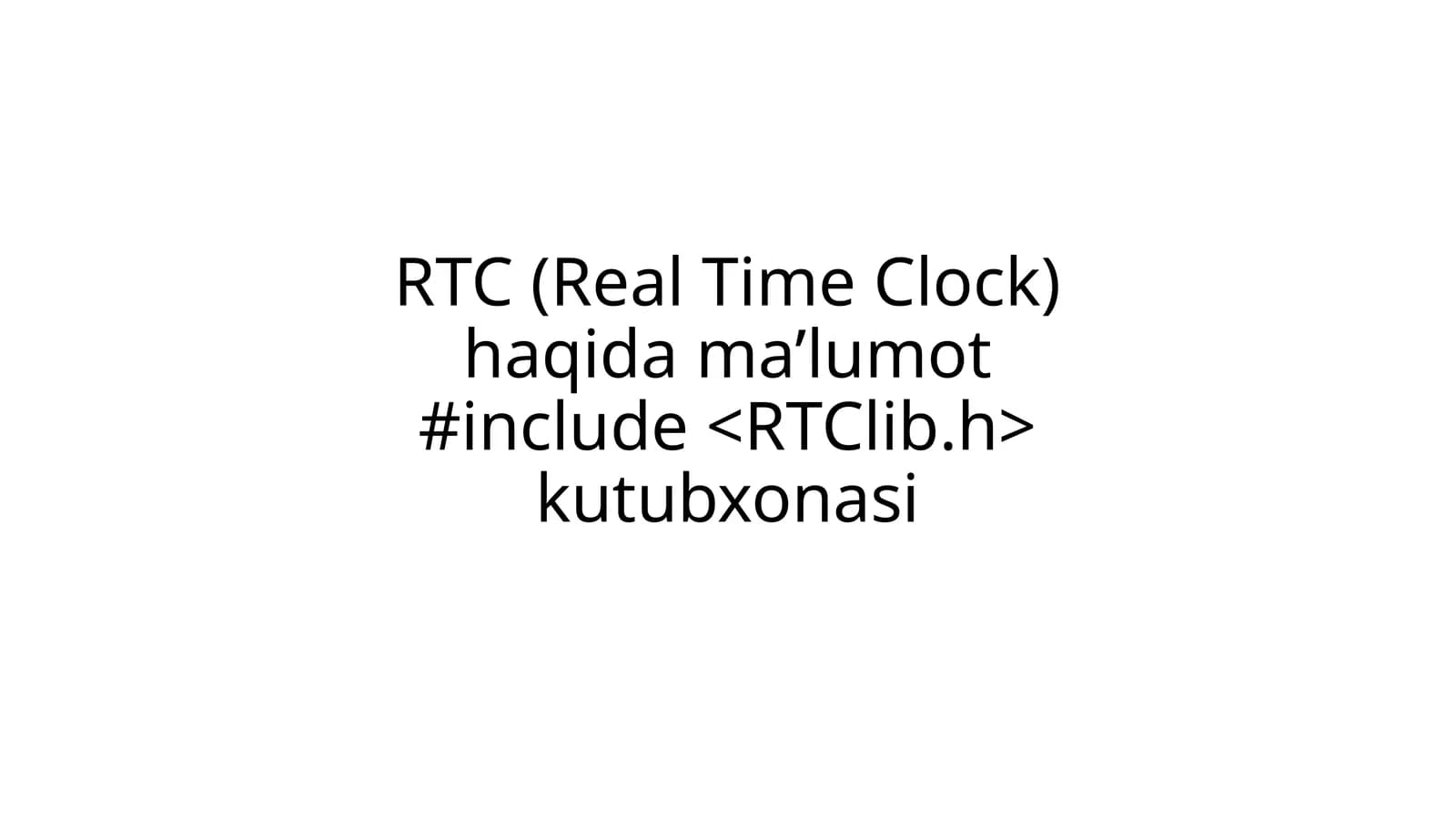 RTC (Real Time Clock)