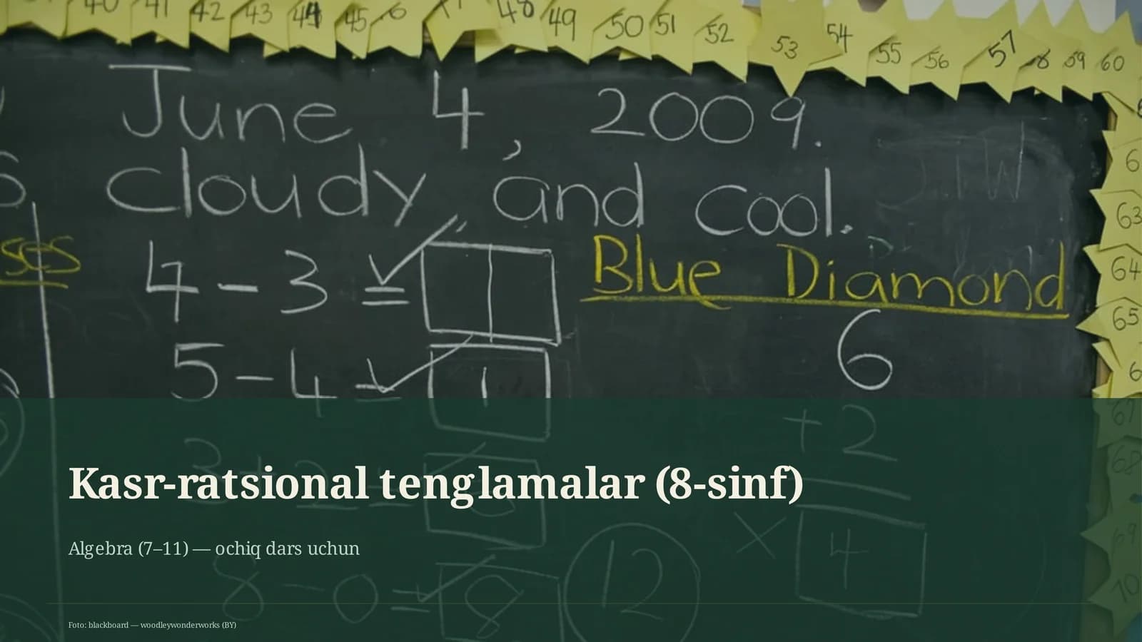 Kasr-ratsional tenglamalar (8-sinf)