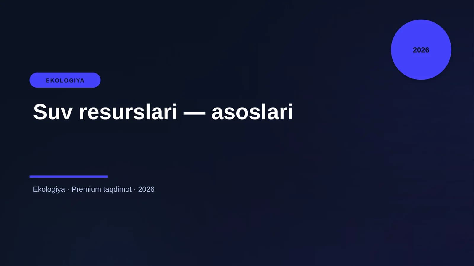 Suv resurslari — asoslari
