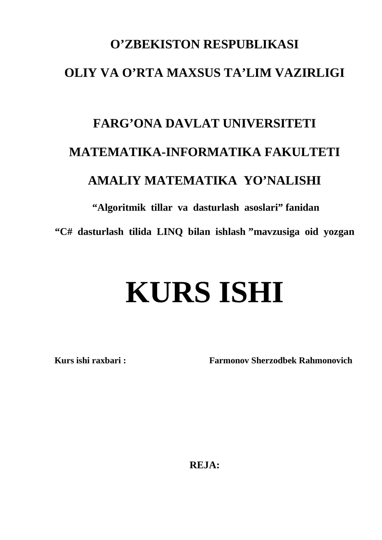 C# dasturlash tilida LINQ bilan ishlash