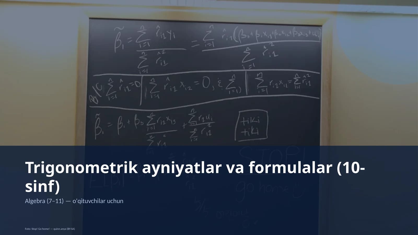 Trigonometrik ayniyatlar va formulalar (10-sinf)