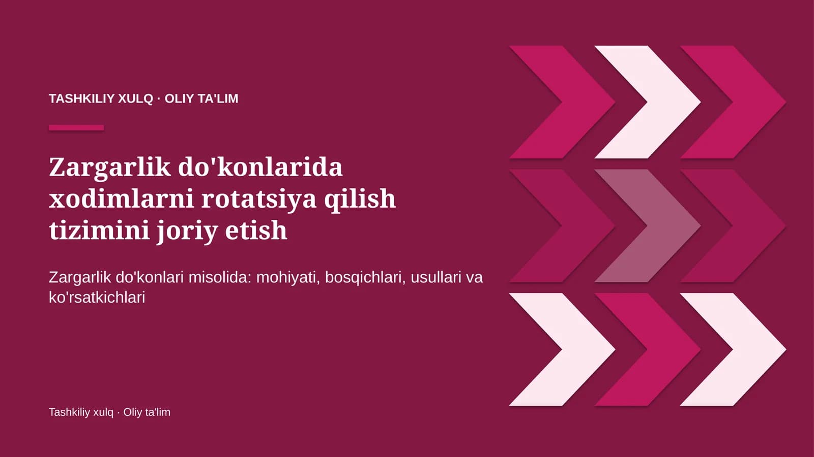 zargarlik do'konlarida xodimlarni rotatsiya qilish tizimini joriy etish 5698