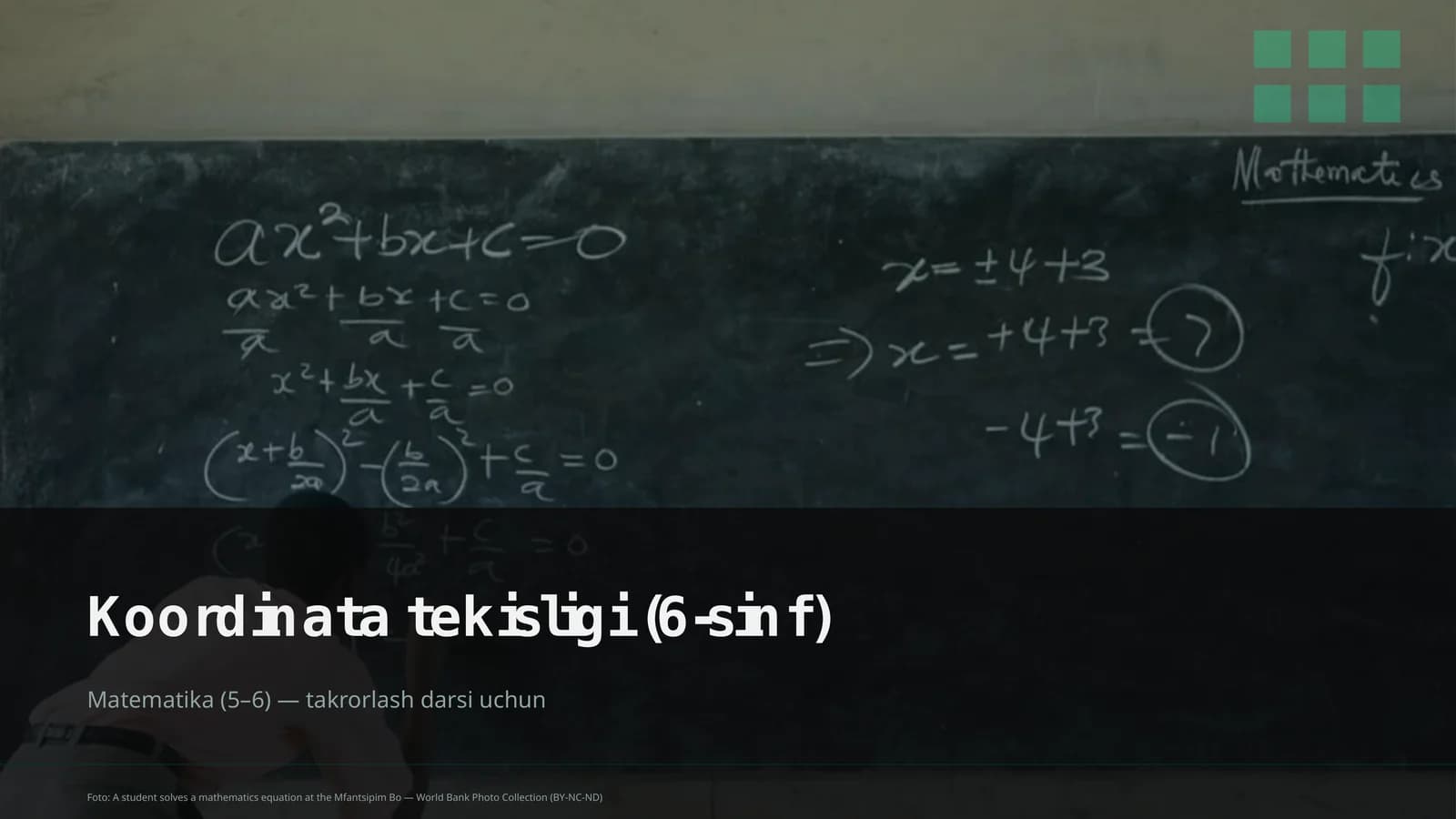 Koordinata tekisligi (6-sinf)