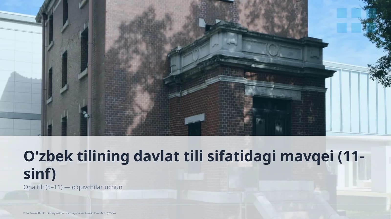 O'zbek tilining davlat tili sifatidagi mavqei (11-sinf)