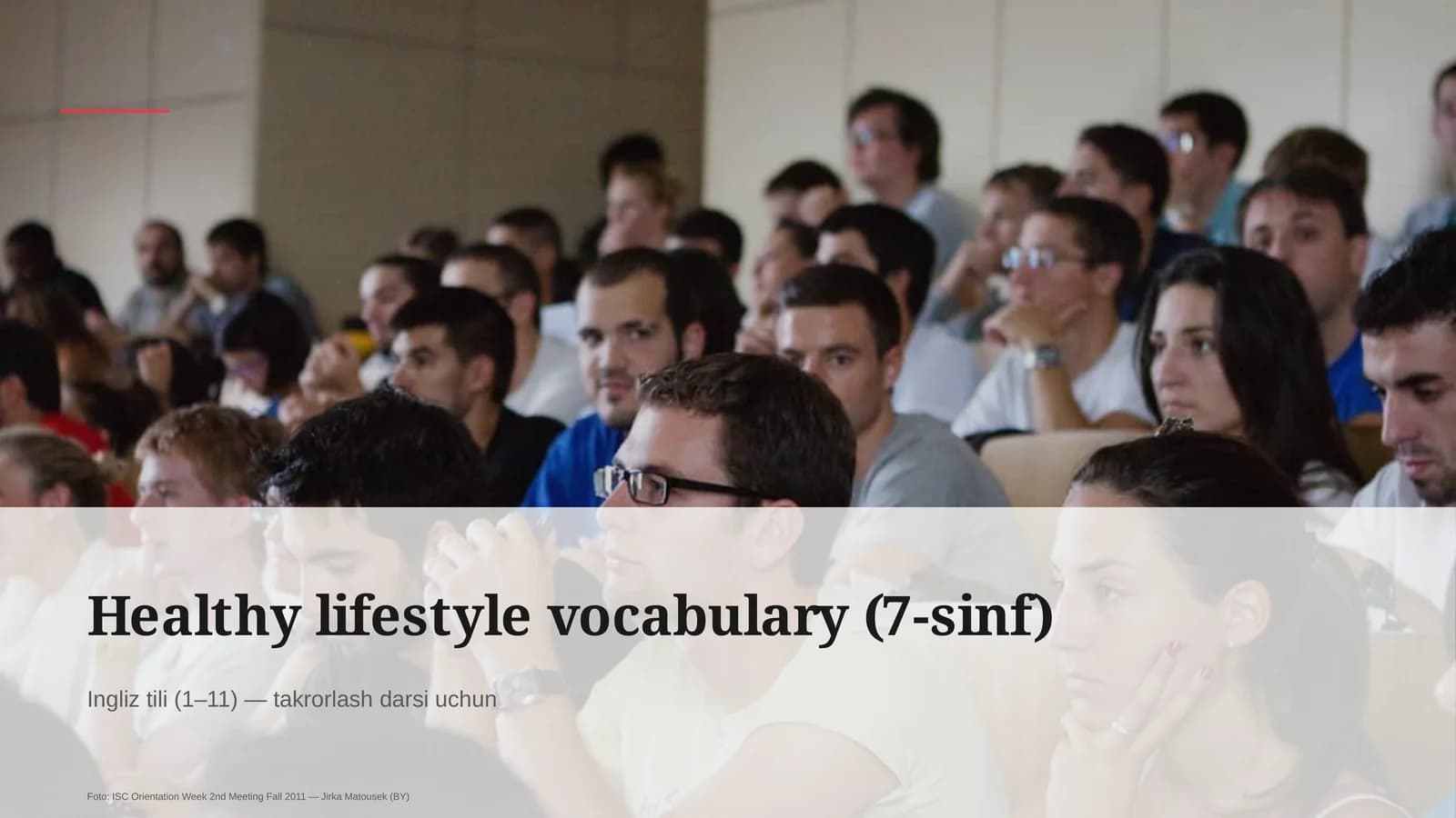 Healthy lifestyle vocabulary (7-sinf)
