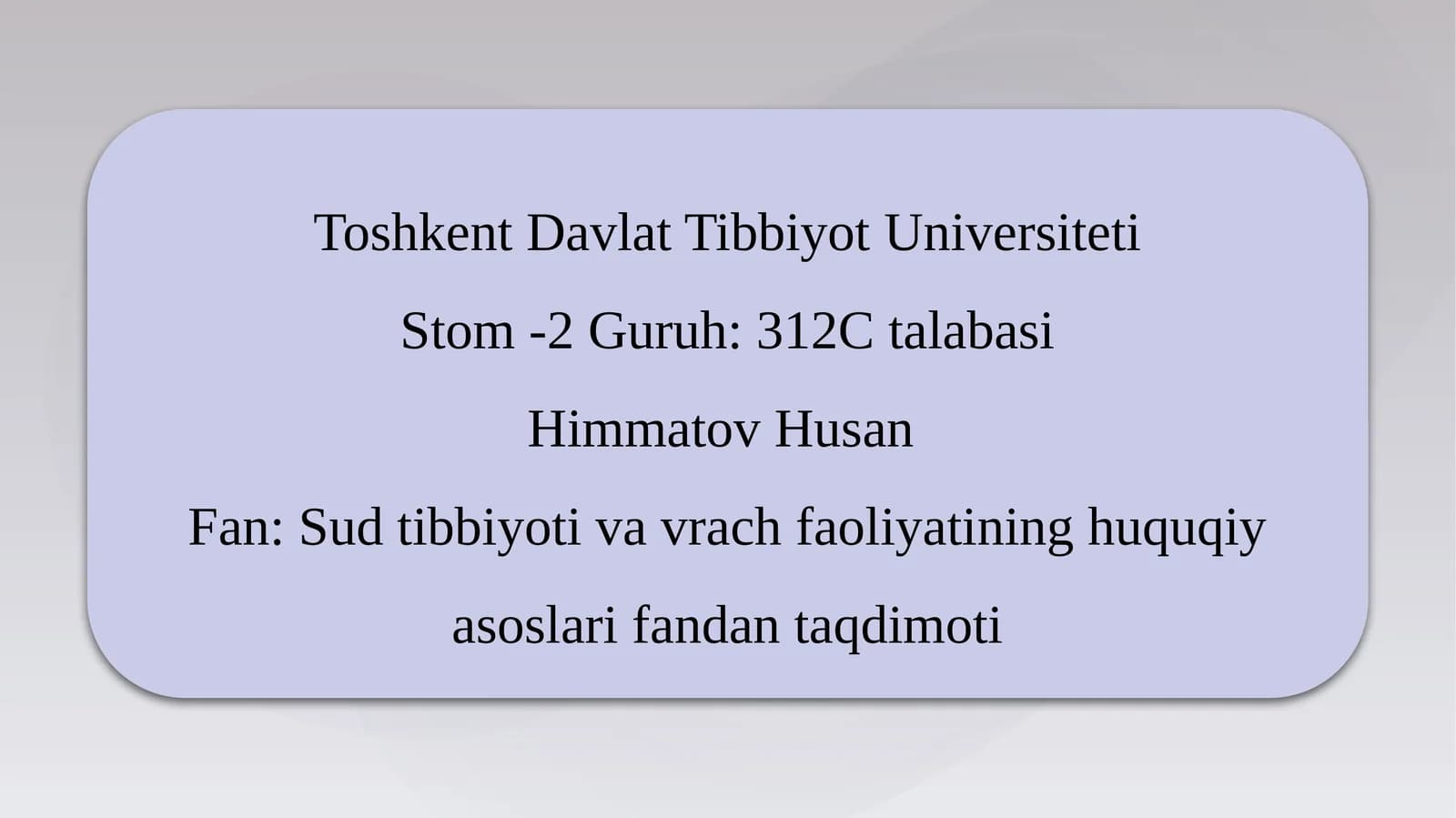 MURDA SUD-TIBBIY EKSPERTIZASINI O‘TKAZISH TARTIBI.
