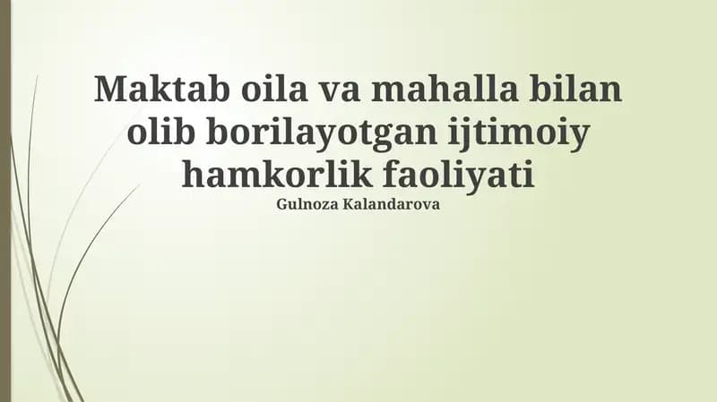 Bolaning Har tomonlama Rivojlanishiga Qaratilgan Dasturlar