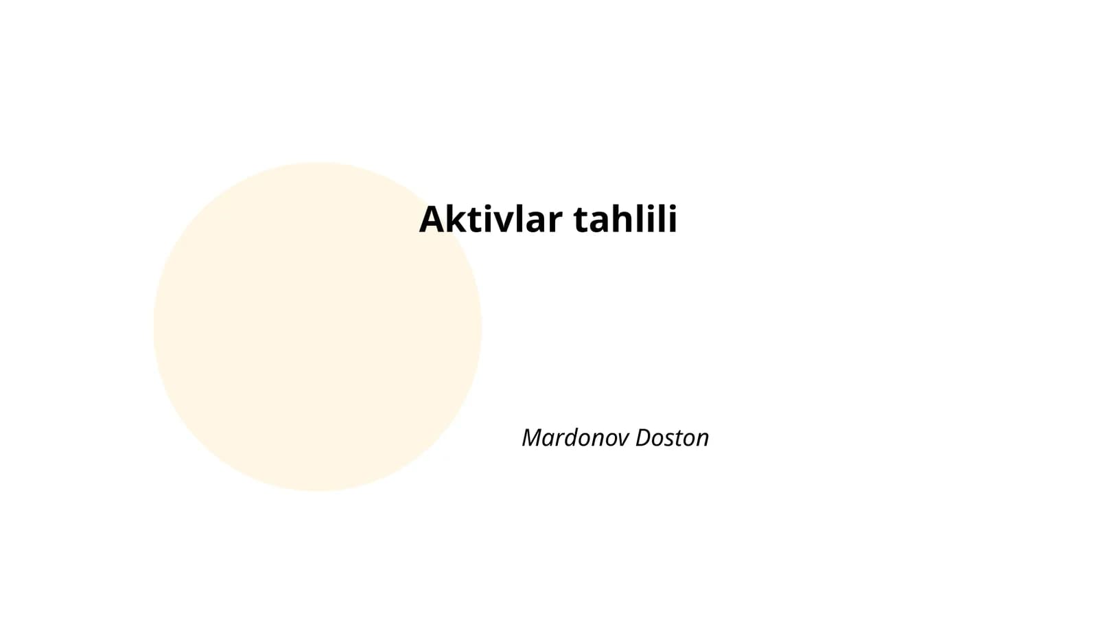 Aktivlar tahlili