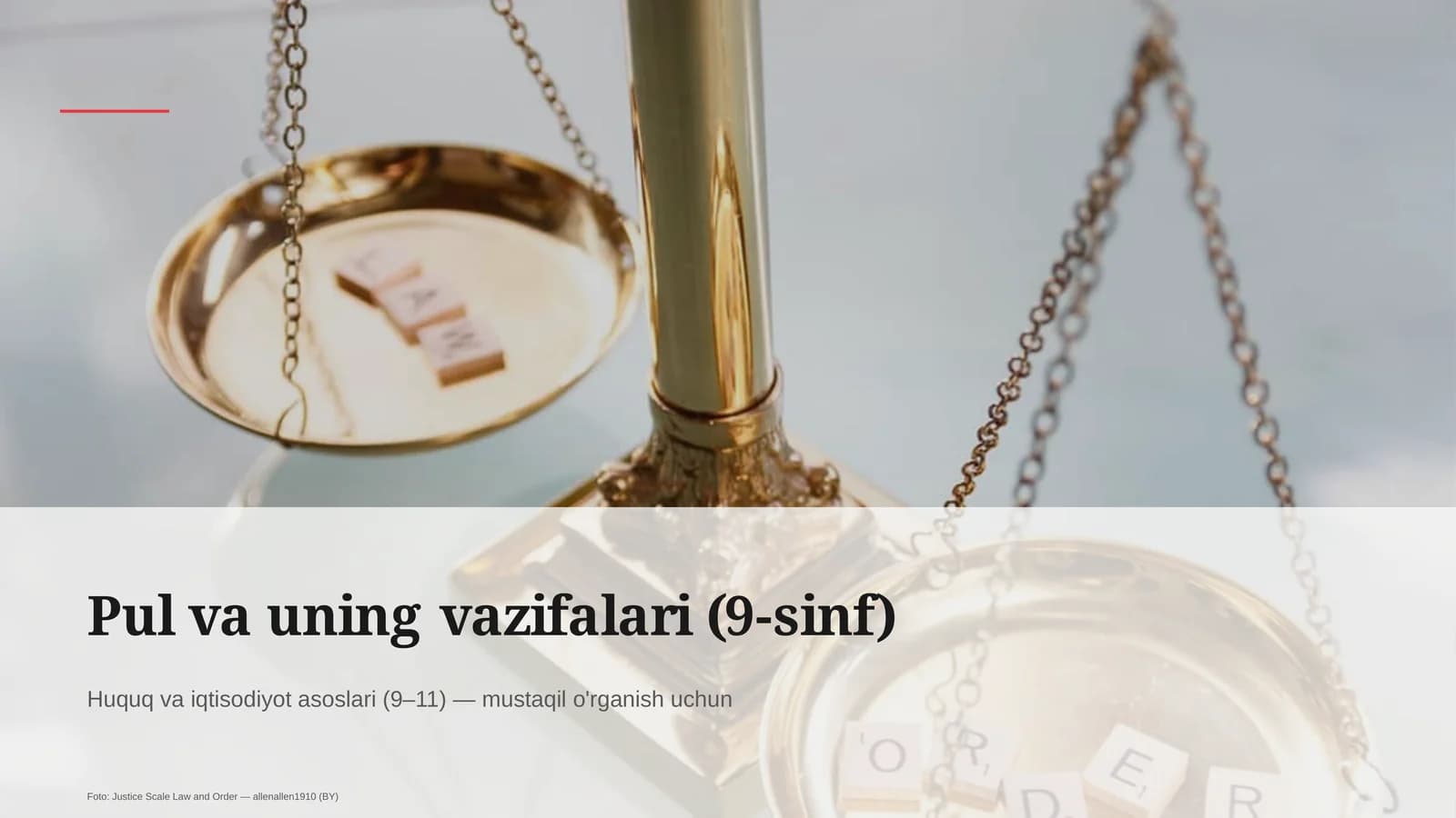 Pul va uning vazifalari (9-sinf)