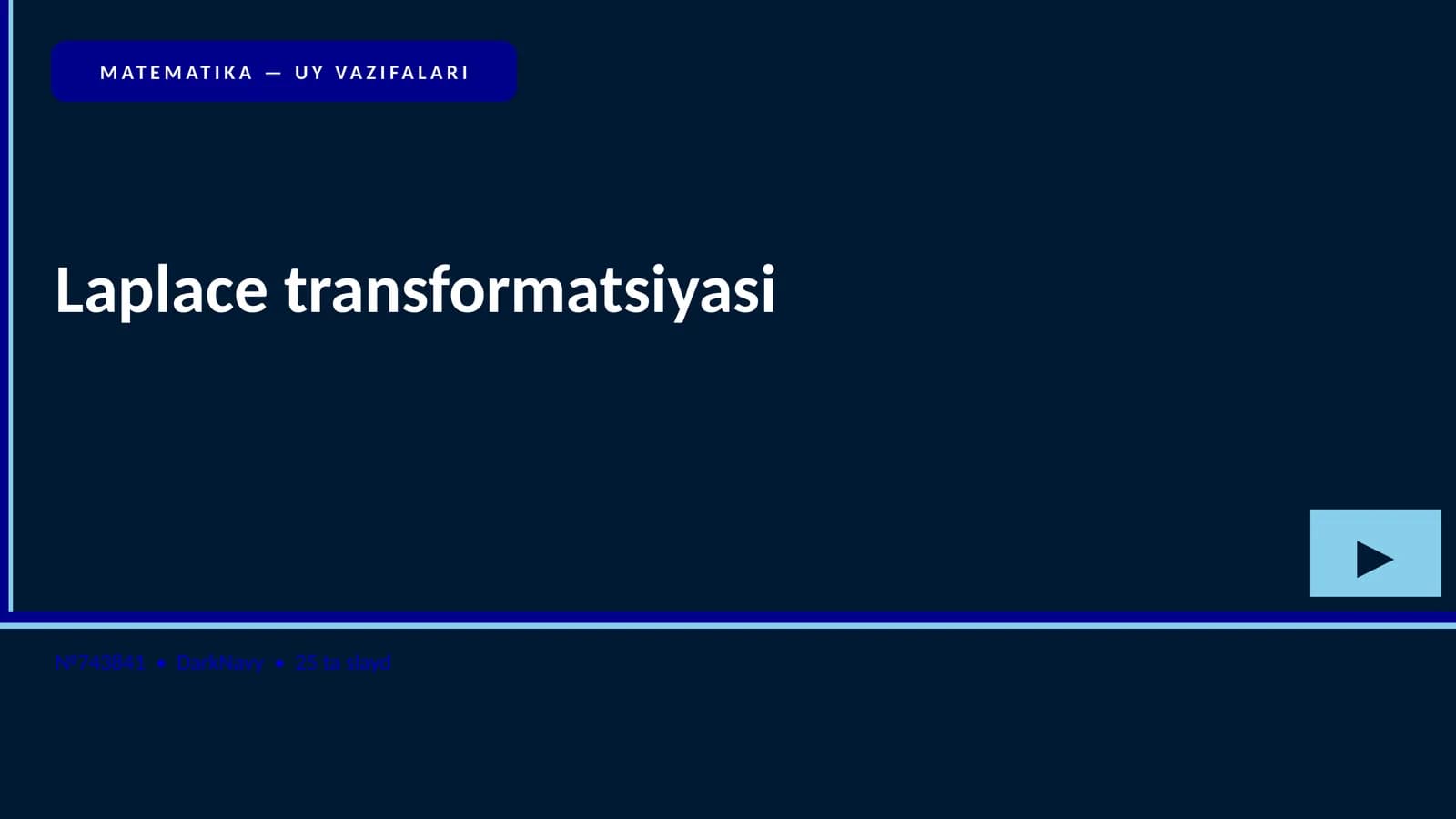 MATEMATIKA — UY VAZIFALARI