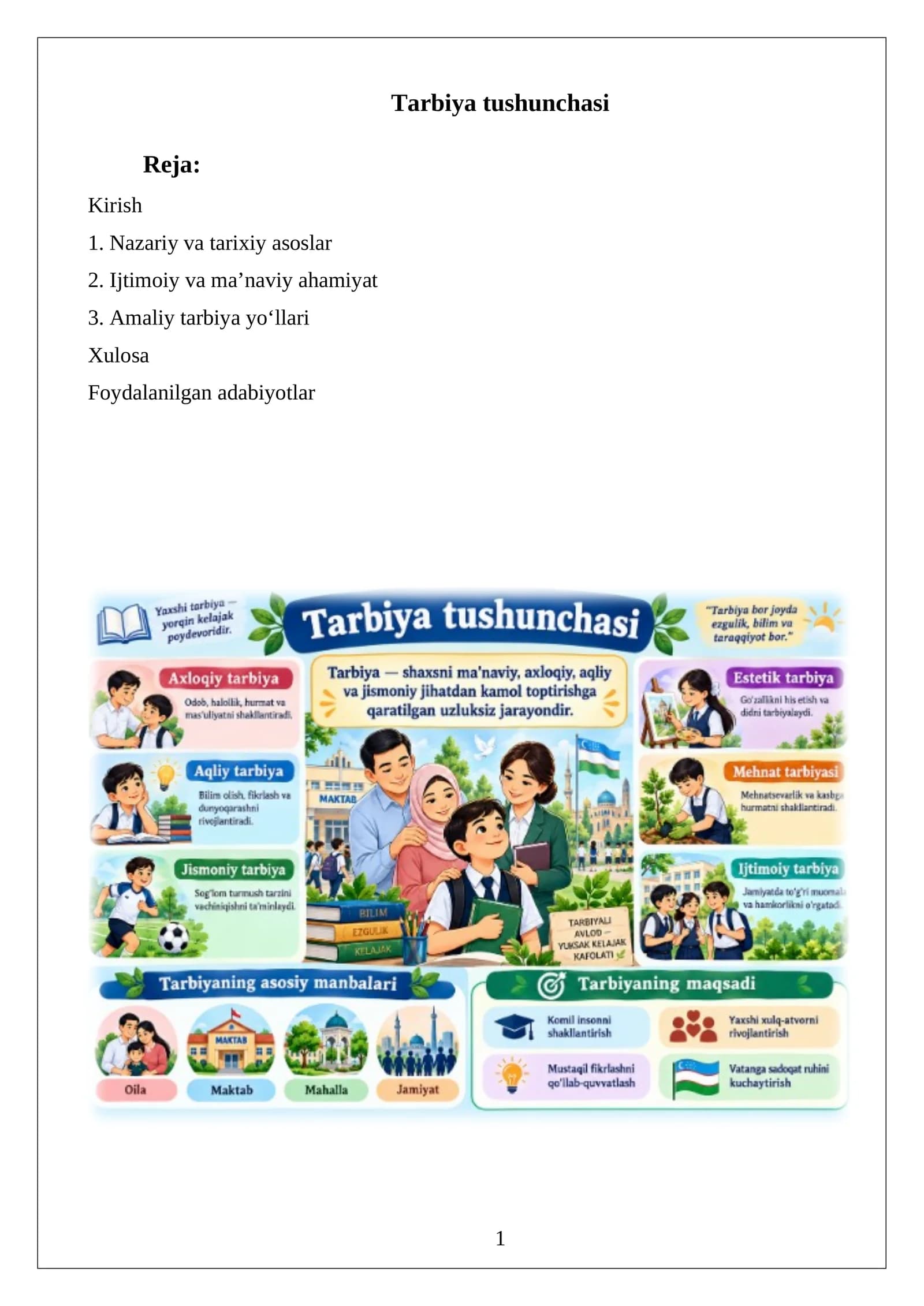 Tarbiya tushunchasi