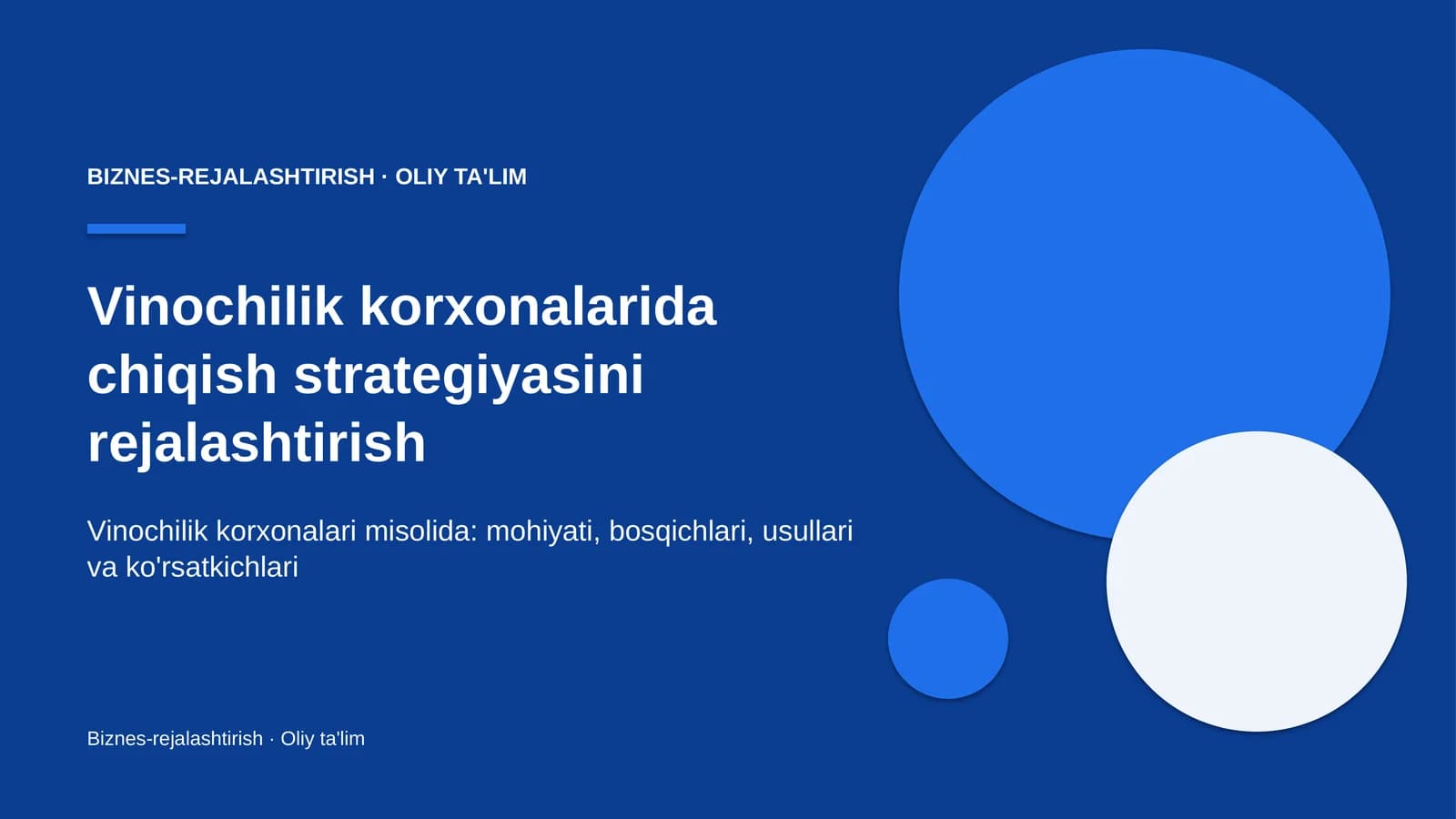 vinochilik korxonalarida chiqish strategiyasini rejalashtirish 2589