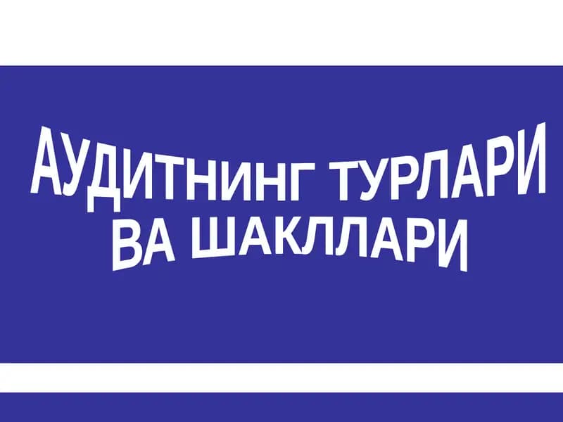 Аудитнинг турлари ва шакллари