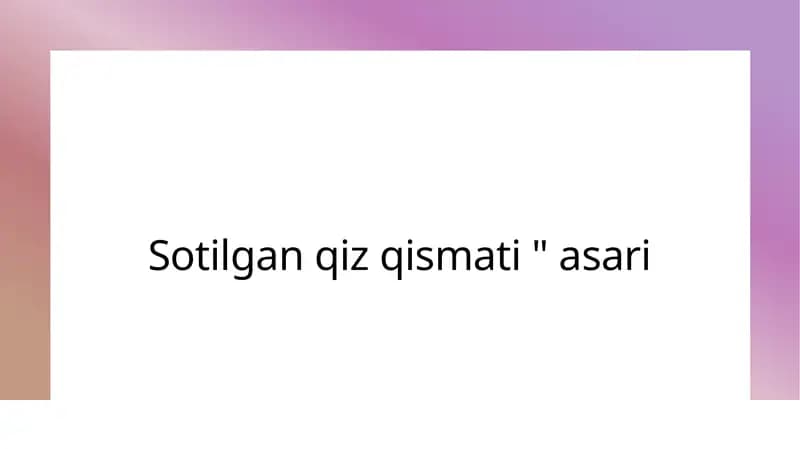 Sotilgan qiz qismati