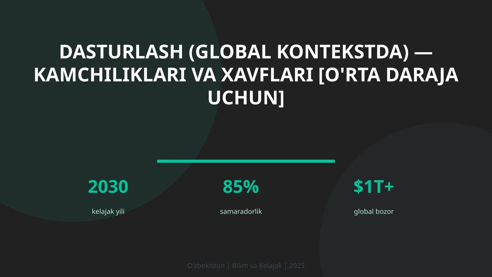 Dasturlash (global kontekstda) — kamchiliklari va xavflari [o'rta daraja uchun]