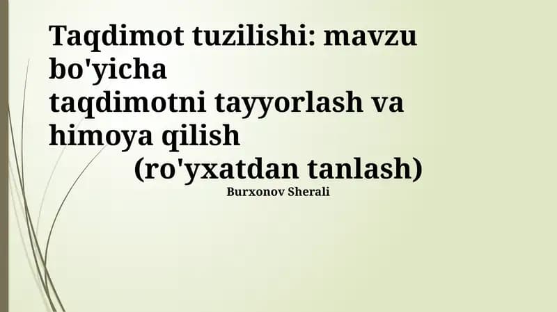 Tuzilishi haqida taqdimot
