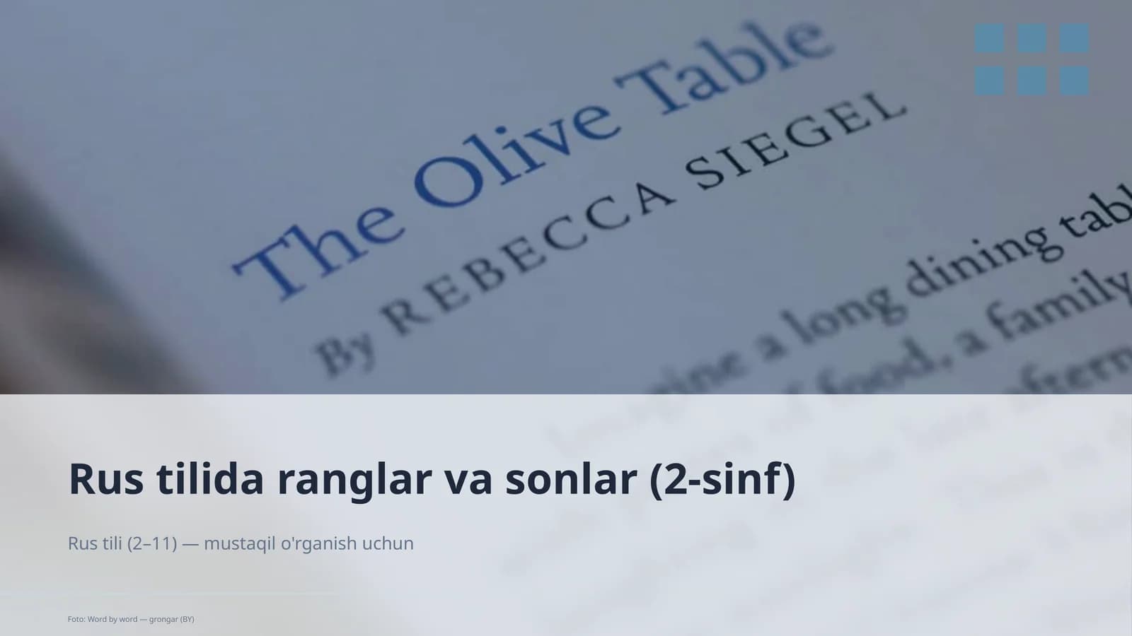 Rus tilida ranglar va sonlar (2-sinf)