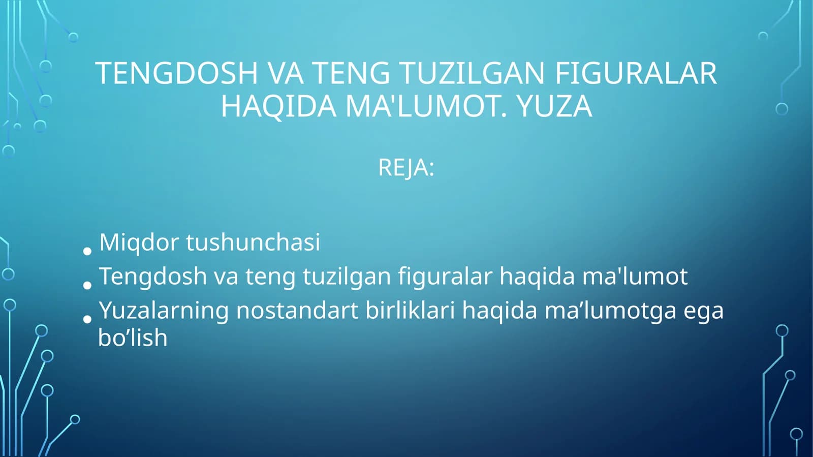 Tengdoshvatengtuzilganfiguralarhaqidama'lumot