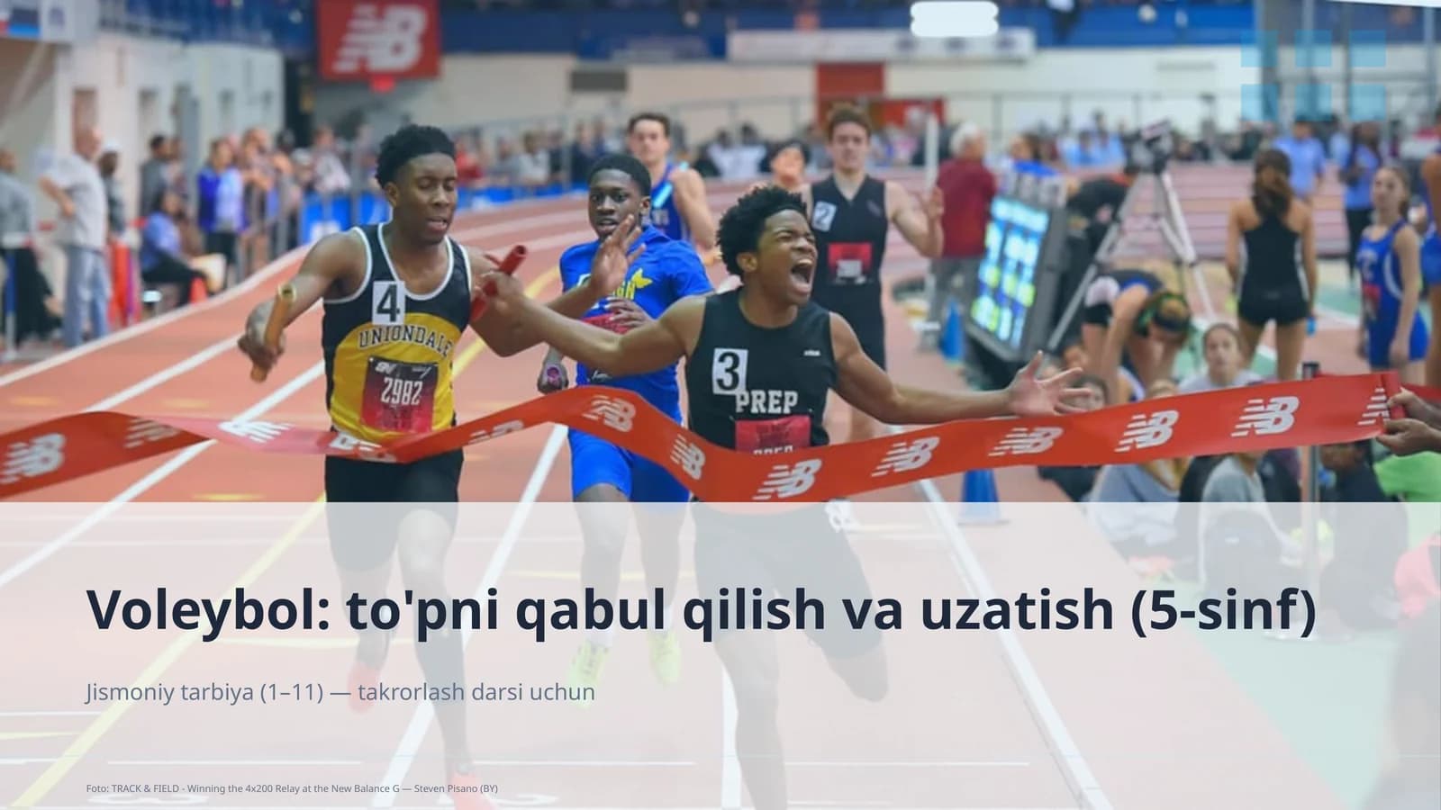 Voleybol: to'pni qabul qilish va uzatish (5-sinf)