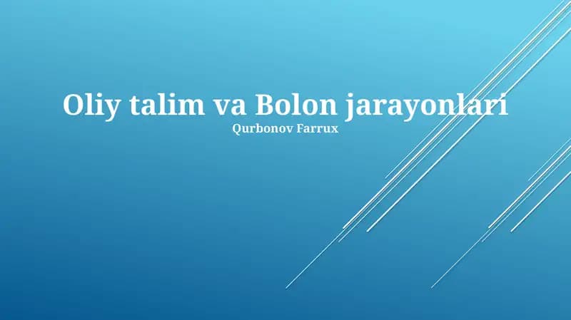 Boloniya jarayoni: Tarix, tamoyillar va tuzilma