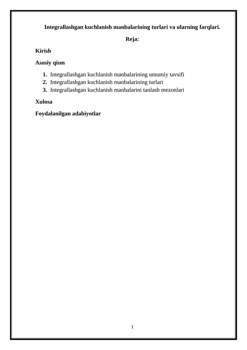 Integrallashgan Kuchlanish Manbalari