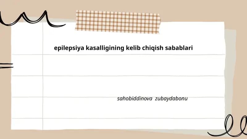 epilepsiya kasalligining kelib chiqish sabablari
