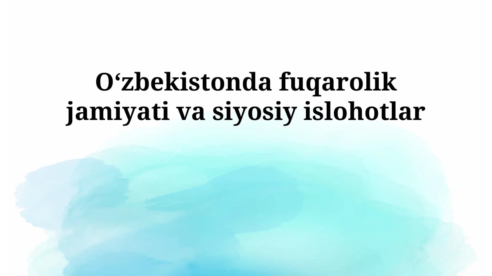 O'zbekistonda fuqarolik jamiyati va siyosiy islohotlar