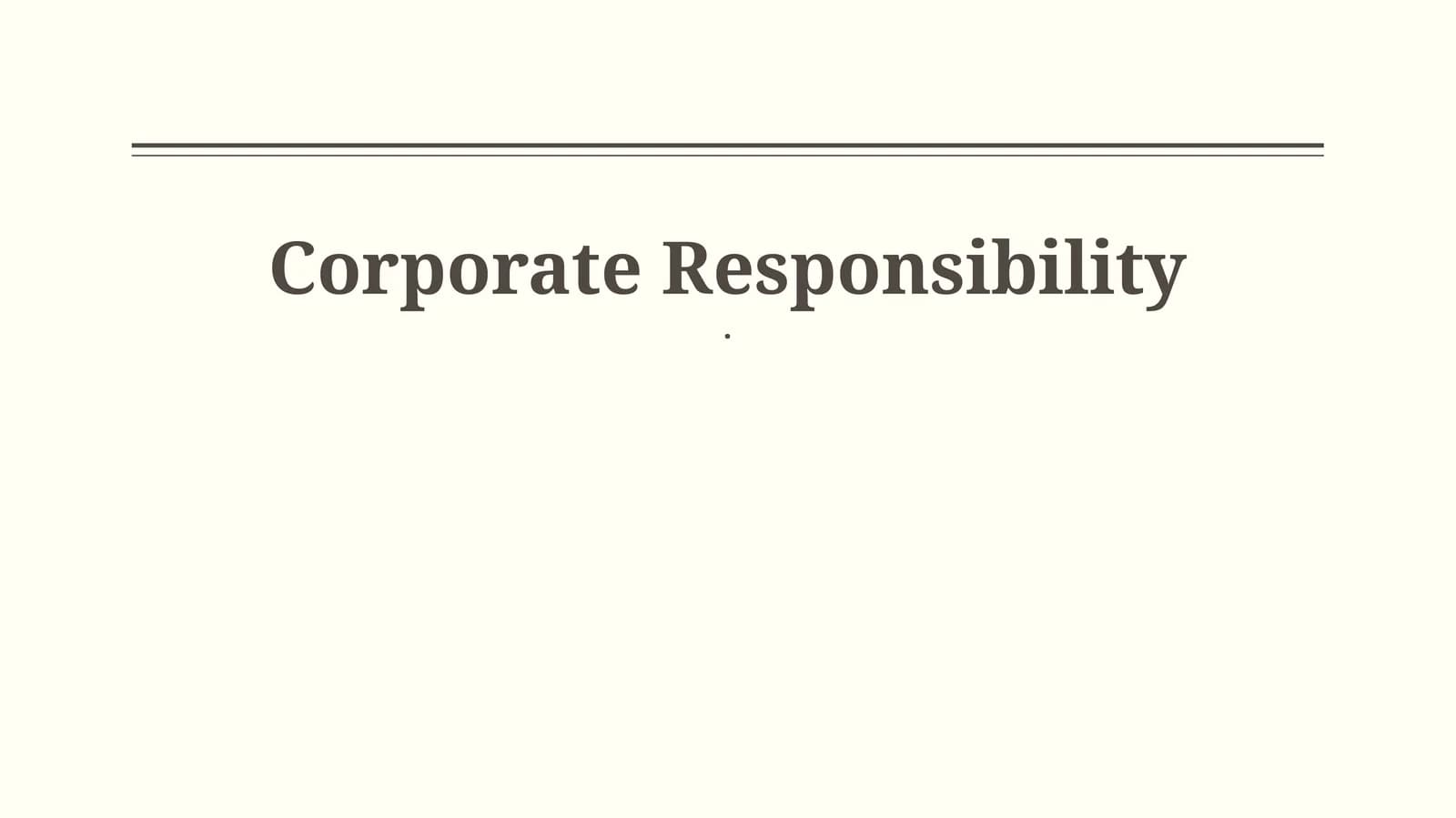 Corporate Responsibility