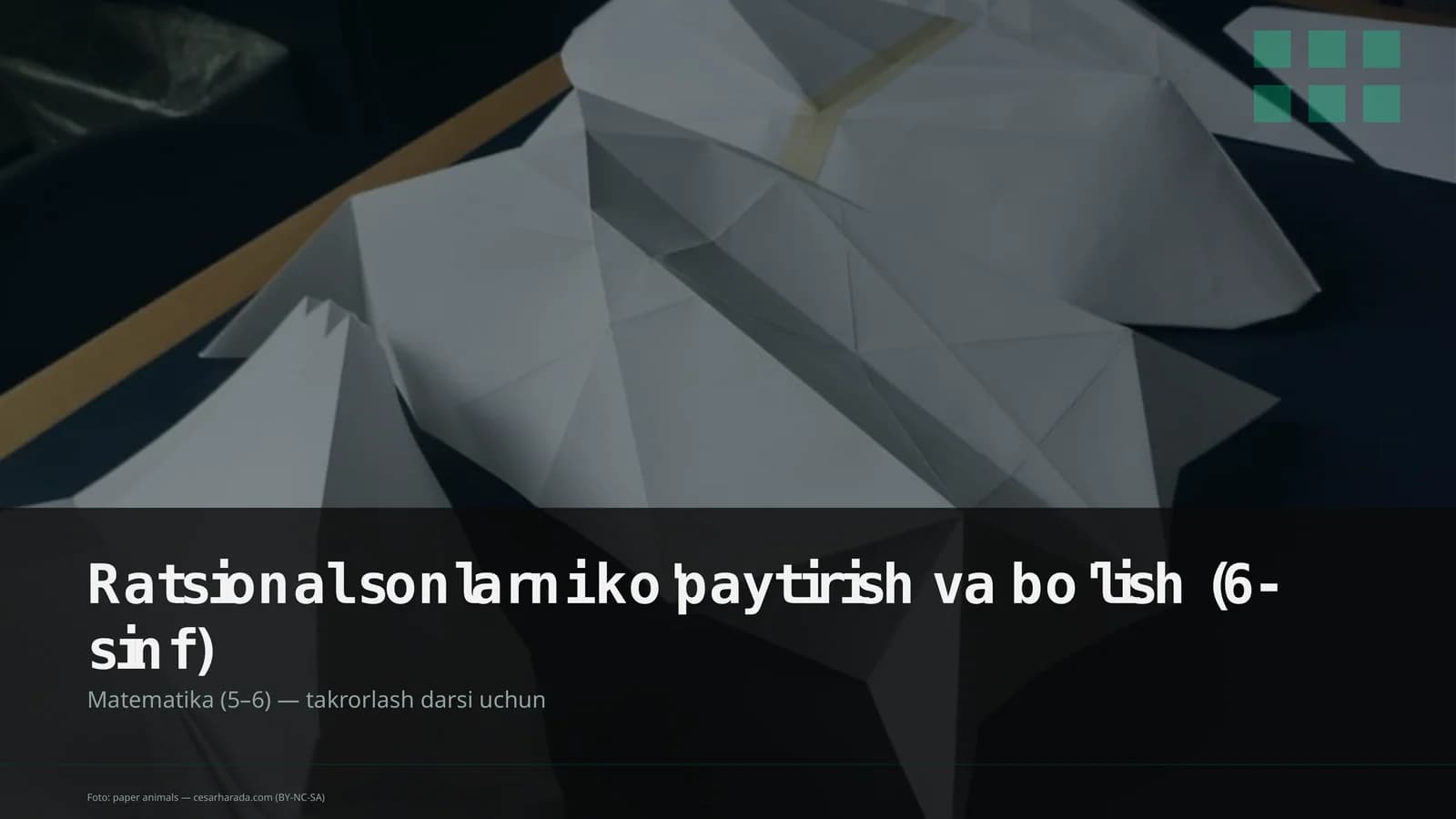 Ratsional sonlarni ko'paytirish va bo'lish (6-sinf)