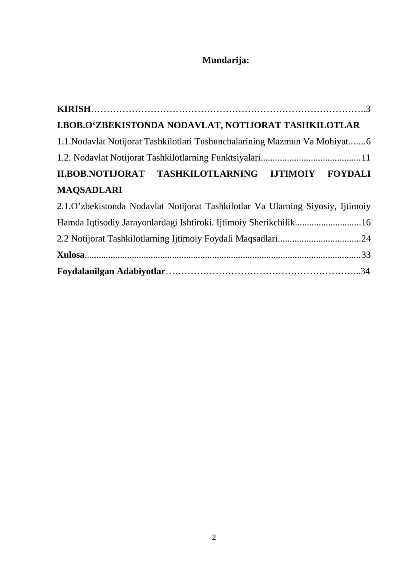 Nodavlat notijorat tashkilotlarining fuqarolik-huquqiy maqomi