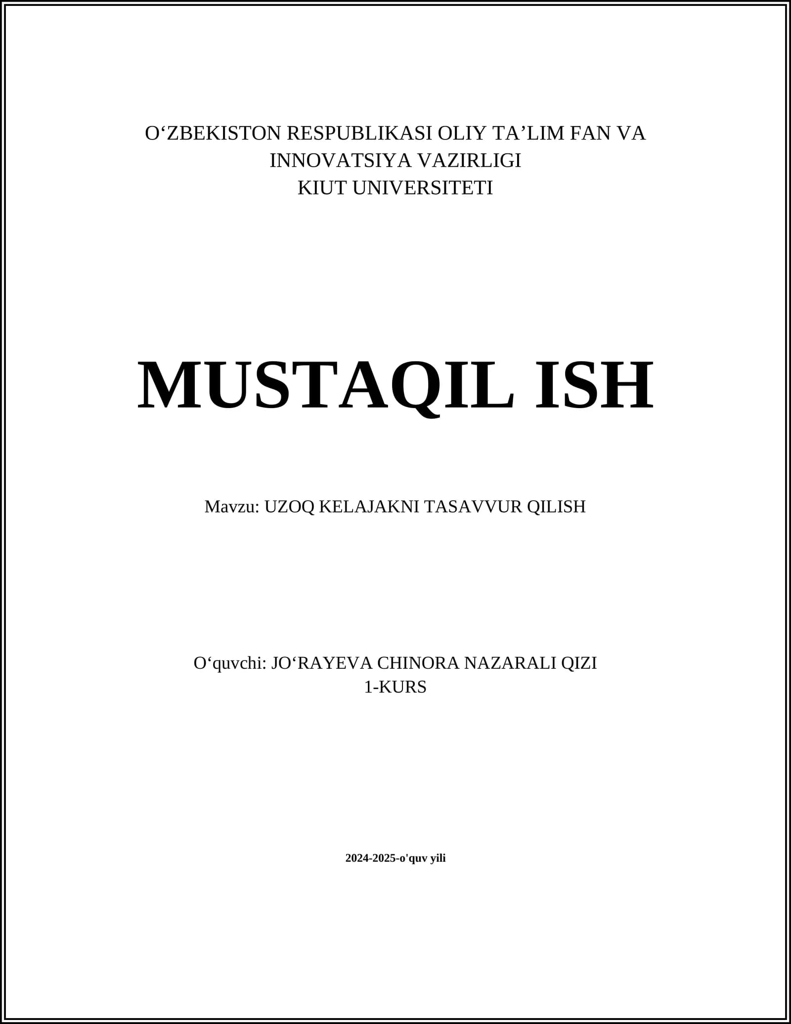 Uzoq kelajakni tasavvur qilish