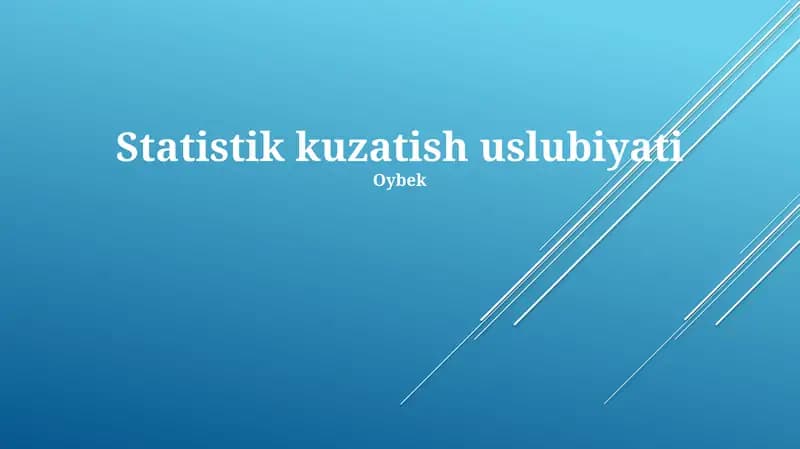 Statistik kuzatuv metodologiyasi