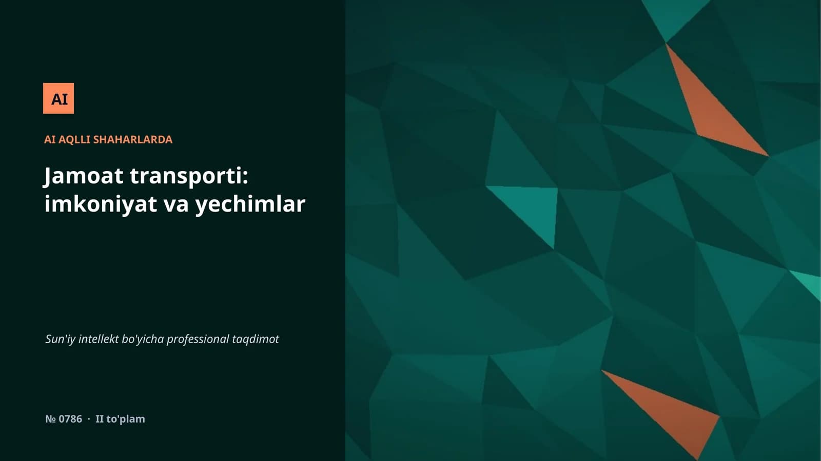 AI AQLLI SHAHARLARDA