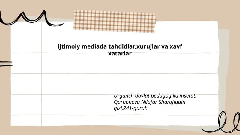 Ijtimoiy mediada tahdidlar, xurujlar va xavf xatarlar