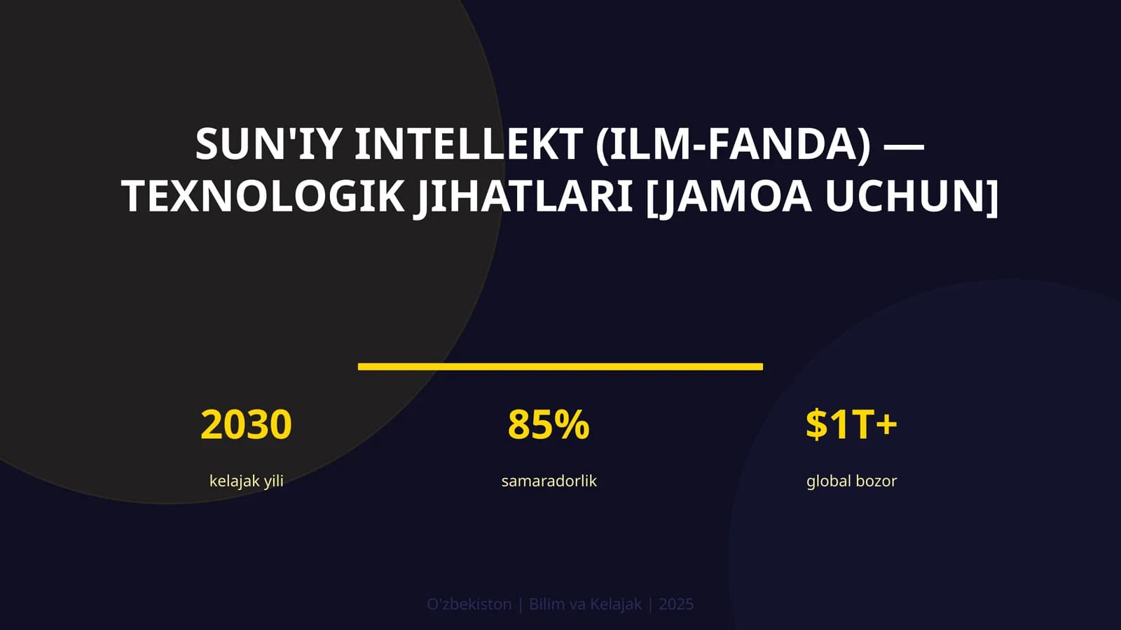 SUN'IY INTELLEKT (ILM-FANDA) — TEXNOLOGIK JIHATLARI [JAMOA UCHUN]