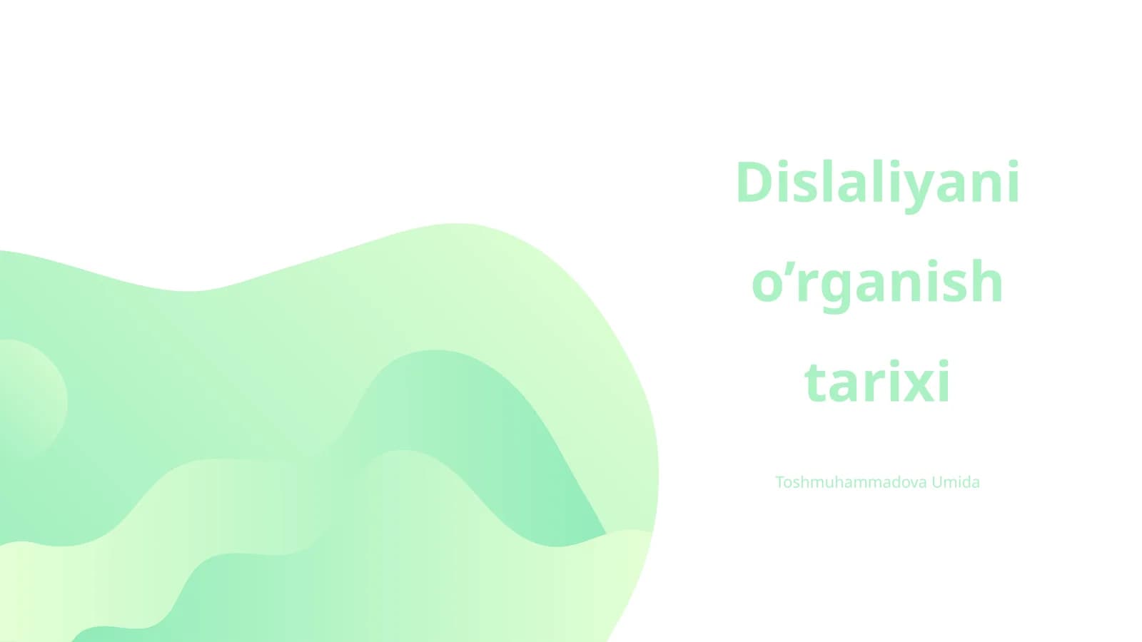 Dislaliyani o’rganish tarixi