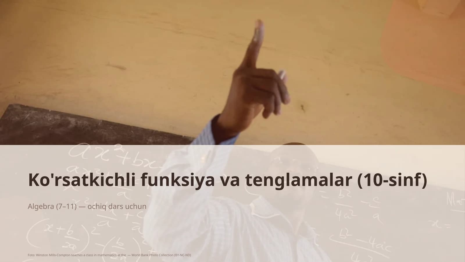 Ko'rsatkichli funksiya va tenglamalar (10-sinf)