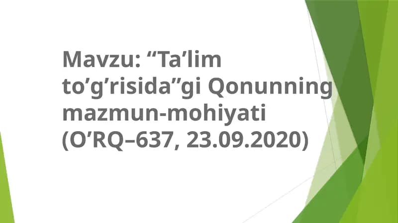 Taʼlimtoʼgʼrisida Qonun
