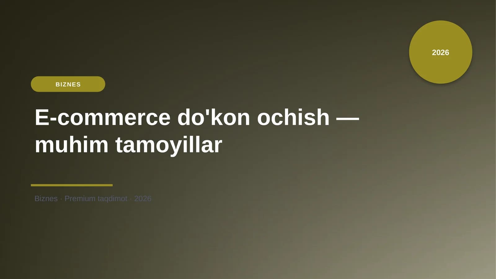 E-commerce do'kon ochish — muhim tamoyillar