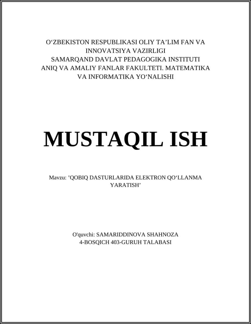 Elektron qoʻllanma yaratish