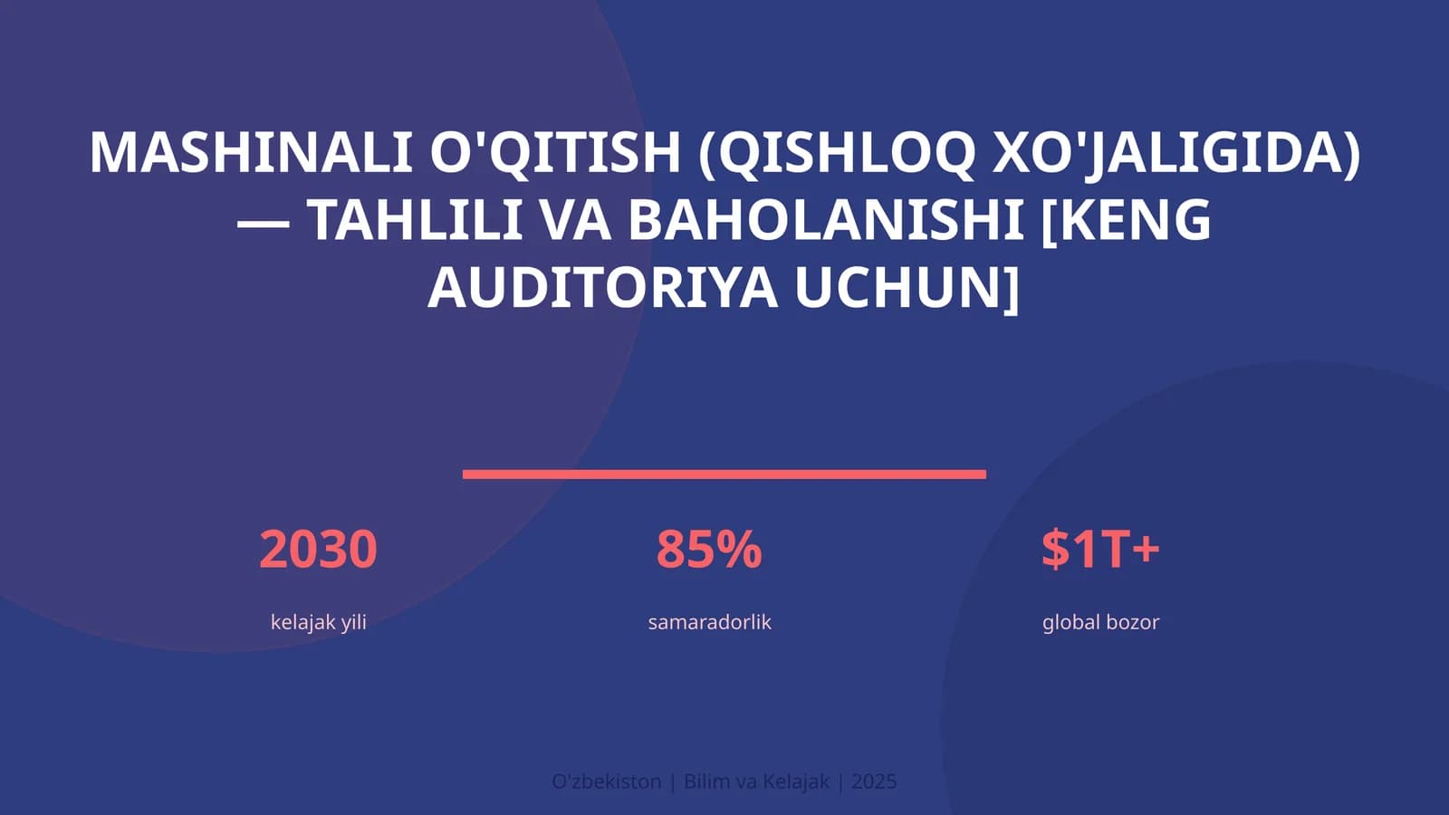 Mashinali o'qitish (qishloq xo'jaligida) - tahlili va baholanishi [keng auditoriya uchun]
