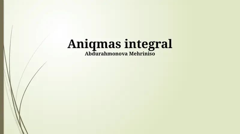Aniqmas Integral