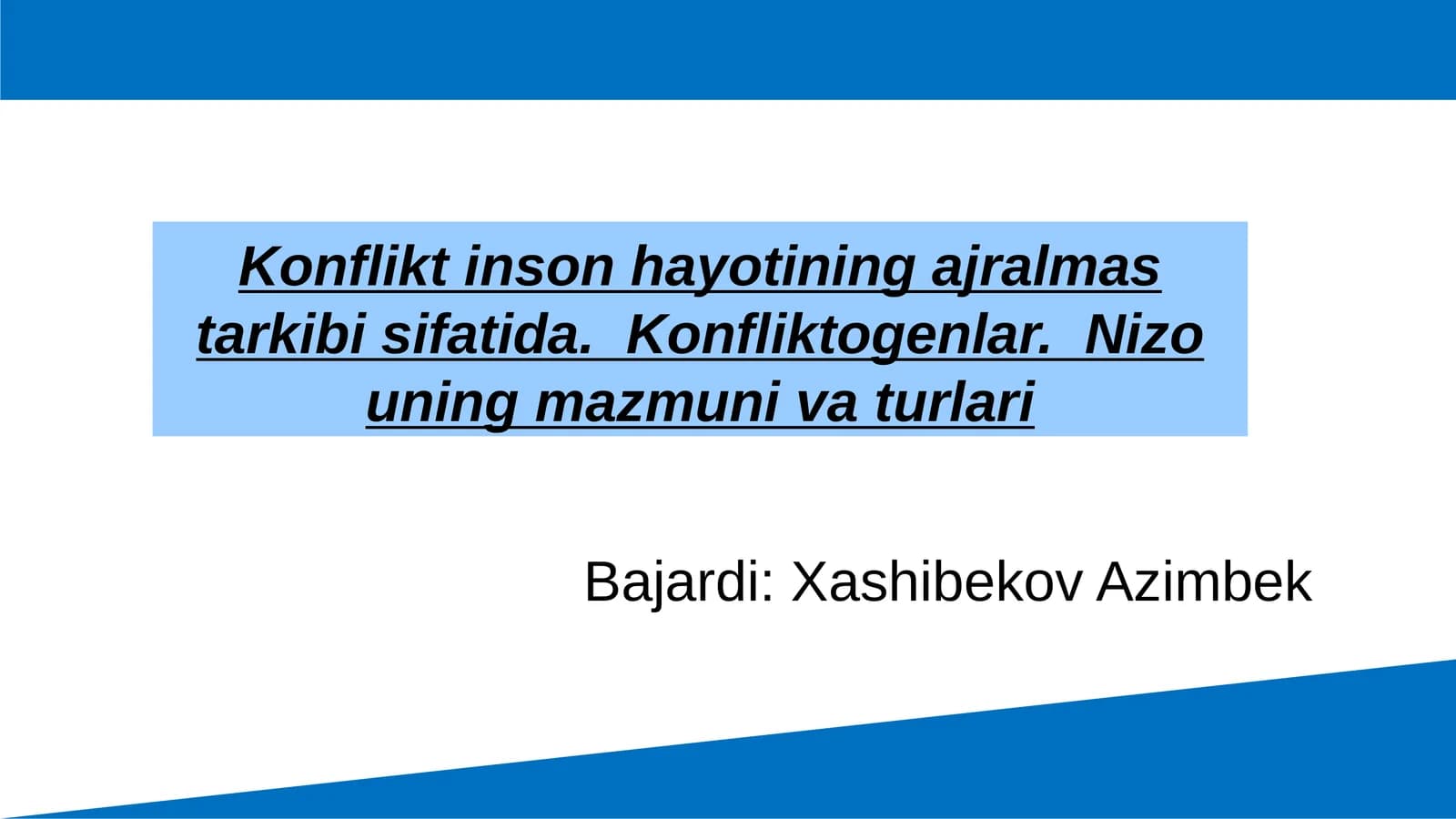 Blue Work Report