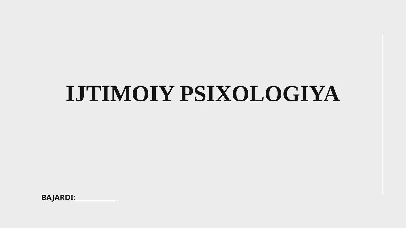IJTIMOIY PSIXOLOGIYA