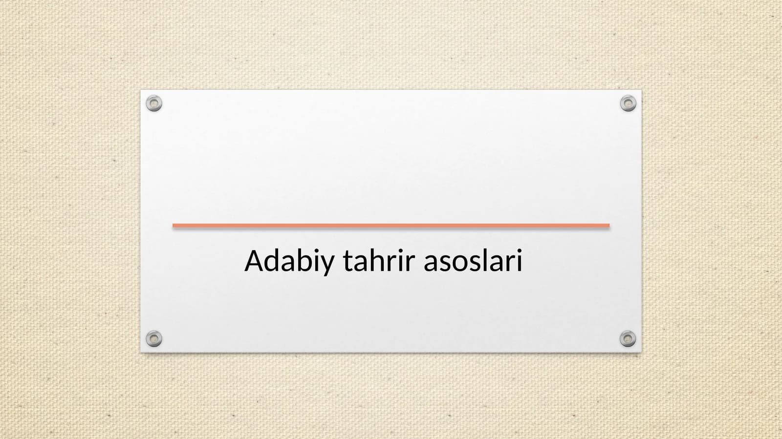 Adabiy tahrir asoslari