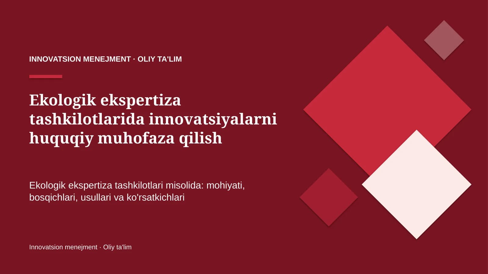 ekologik ekspertiza tashkilotlarida innovatsiyalarni huquqiy muhofaza qilish 2055