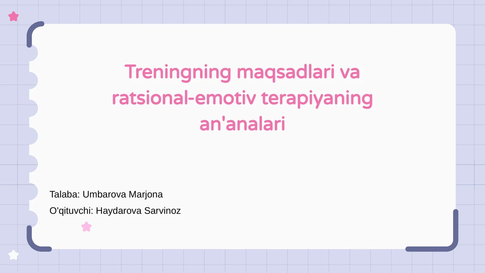 Treningning maqsadlari va ratsional-emotiv terapiyaning an'analari