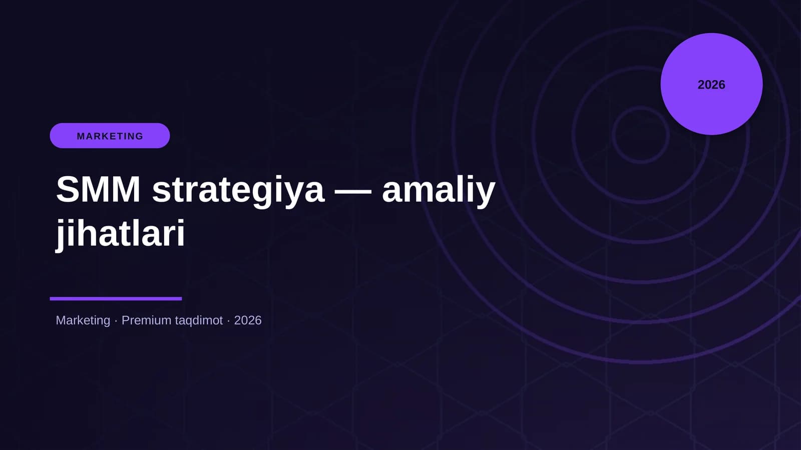 SMM strategiya — amaliy jihatlari