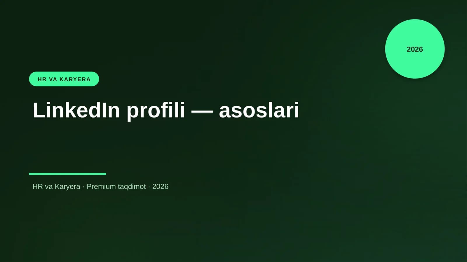 LinkedIn profili — asoslari