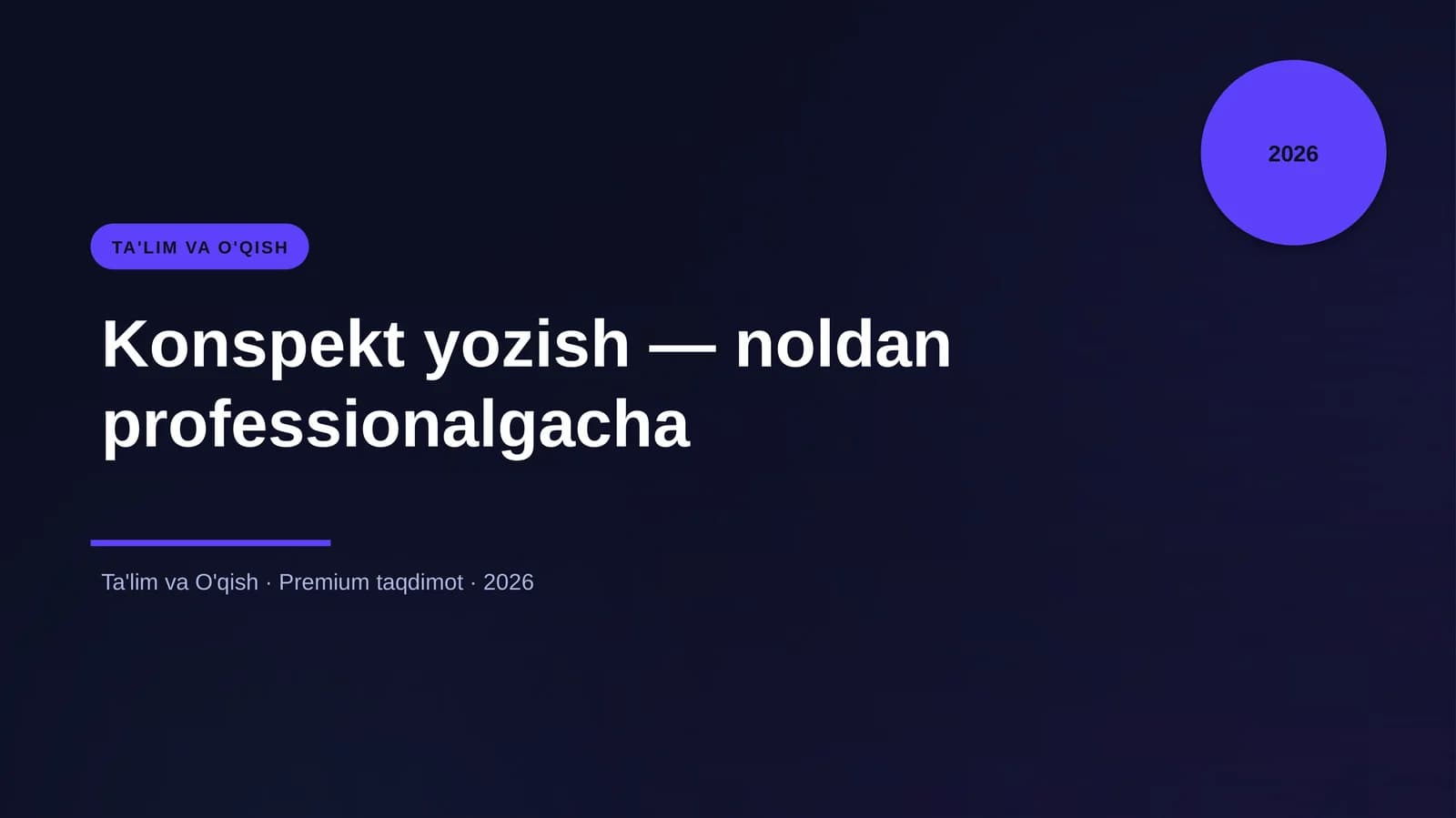 Konspekt yozish — noldan professionalgacha
